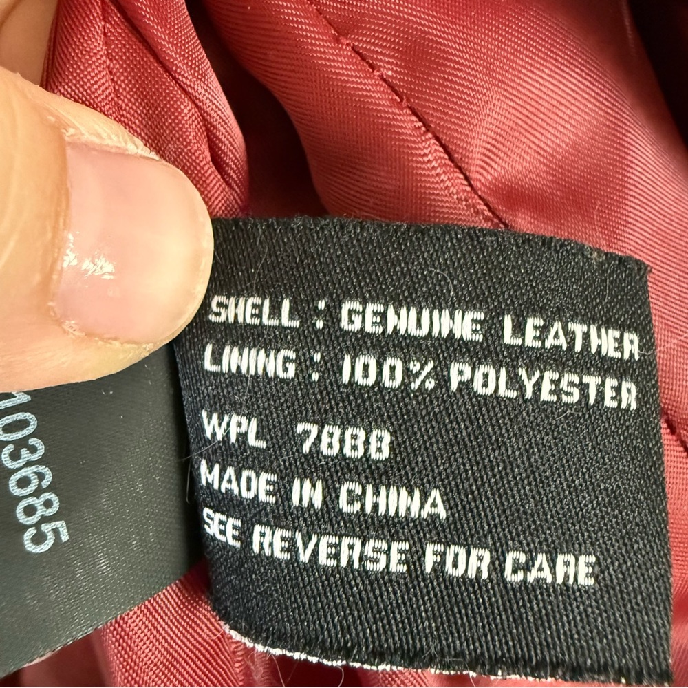 Avanti New York Red Genuine Leather Butter Soft Zip Structured Jacket Women's L - Picture 8 of 10